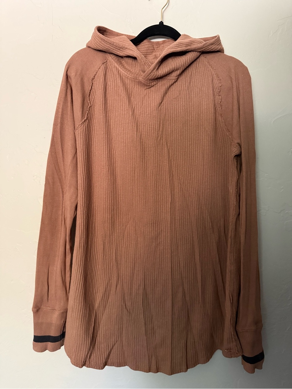 We The Free Waffle-Knit Hooded Shirt Jacket - Brown